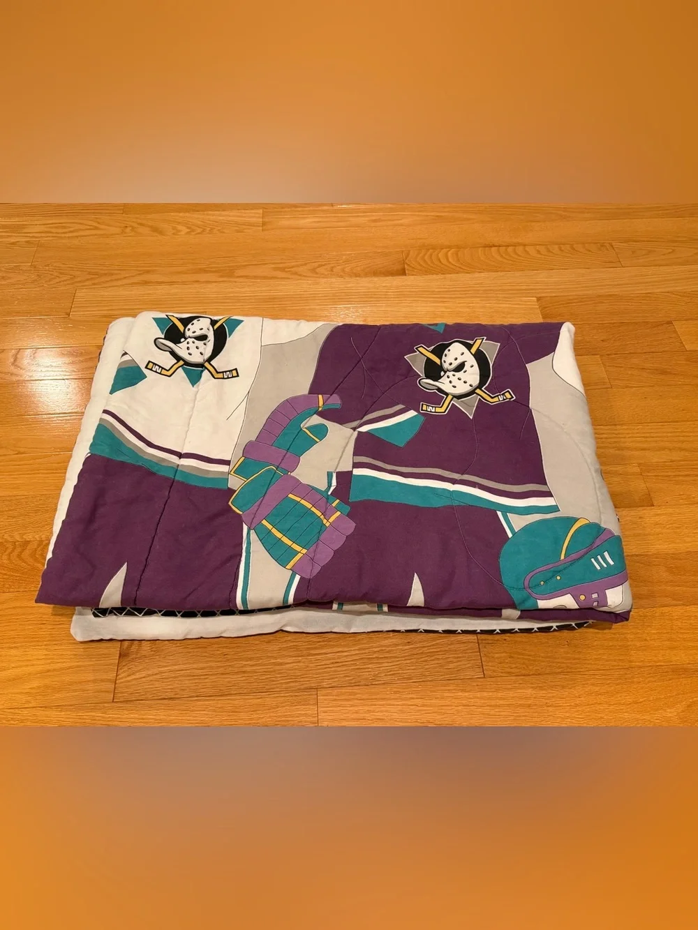vintage 1990s Anaheim Mighty Ducks NHL Twin comforter